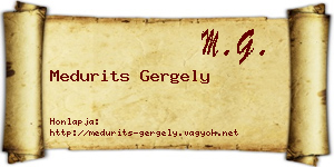 Medurits Gergely névjegykártya